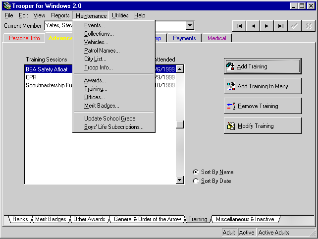 Screenshot from Trooper Copyright (C) 1996, 1999 SRT Enterprises