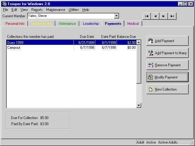 Screenshot from Trooper Copyright (C) 1996, 1999 SRT Enterprises