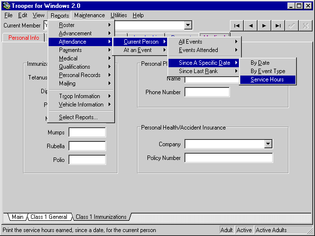 Screenshot from Trooper Copyright (C) 1996, 1999 SRT Enterprises